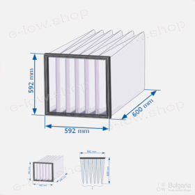 Джобен Филтър с Клас на Филтрация G4 / 592X592X600